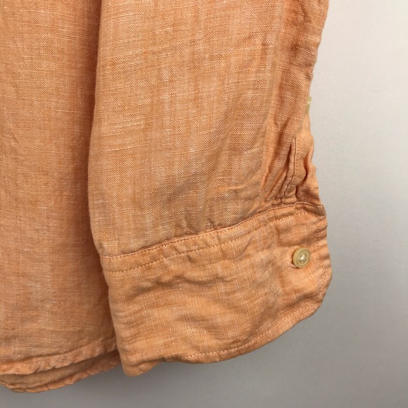 Banana Republic Orange Linen Button Down Shirt - Picture 9 of 12